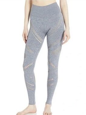 ALO Yoga Gray Laser-Cut Seamless Leggings